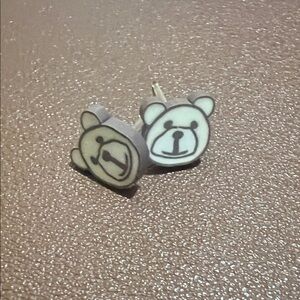 Adorable Bear Stud Earrings. Polymer Clay. NWOT. Tiny.